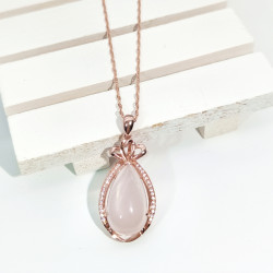 天然粉水晶吊墜-ZTRQ002