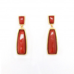 天然南紅瑪瑙耳釘-ZGOSRAG006