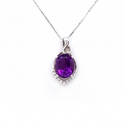 天然紫水晶吊墜-ZTAT011