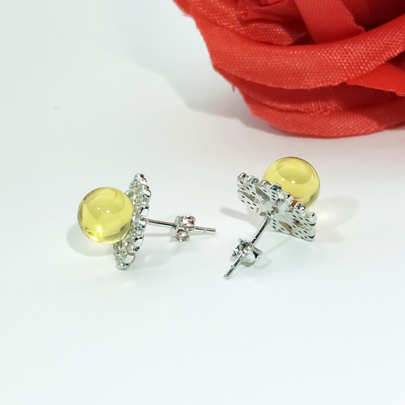 天然墨西哥藍珀耳釘-A1904044589