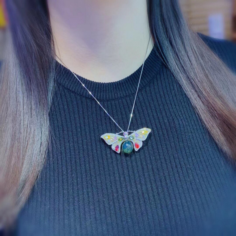 天然墨西哥藍珀胸針/吊墜兩用款-A1904044598