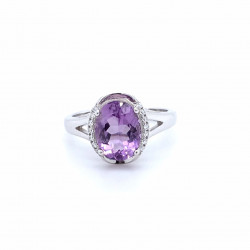 天然紫水晶戒指- ZRAT001