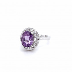 天然紫水晶戒指-ZRAT004