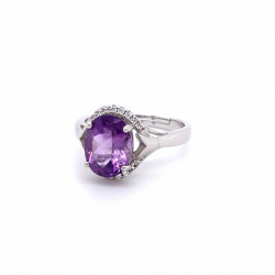 天然紫水晶戒指-ZRAT008
